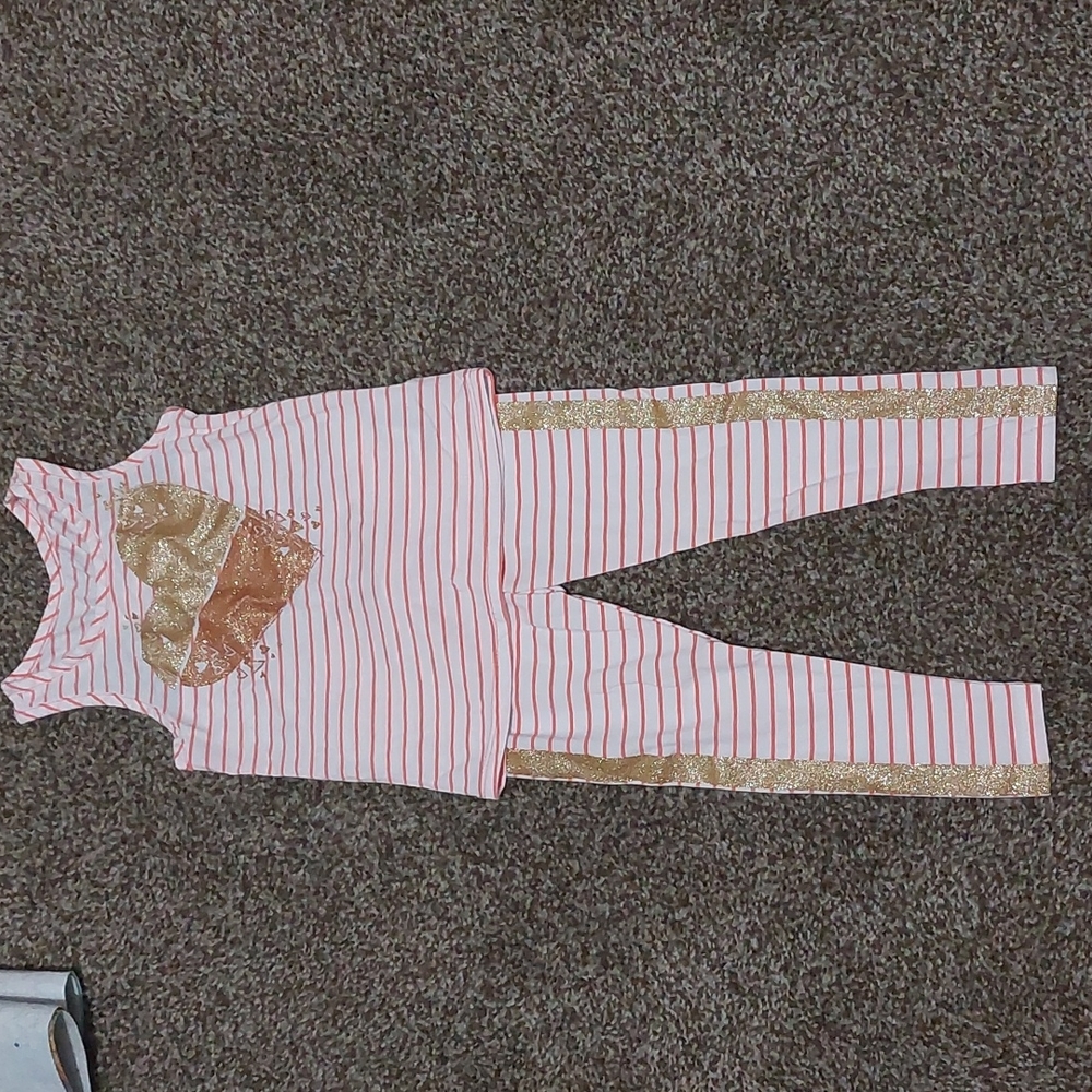 Salmon and White Striped Epic Threads 2 Piece